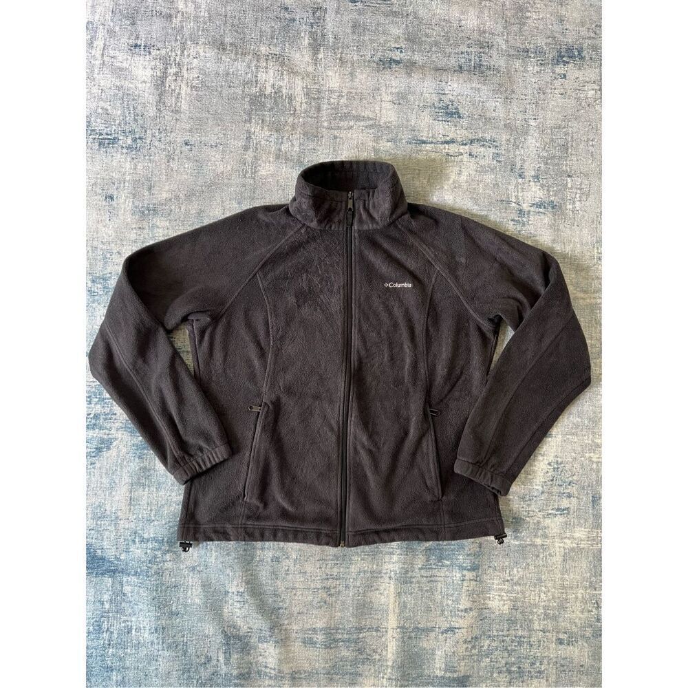 Columbia Charcoal Gray Benton Springs Full Zip Fleece Jacket Womens XL